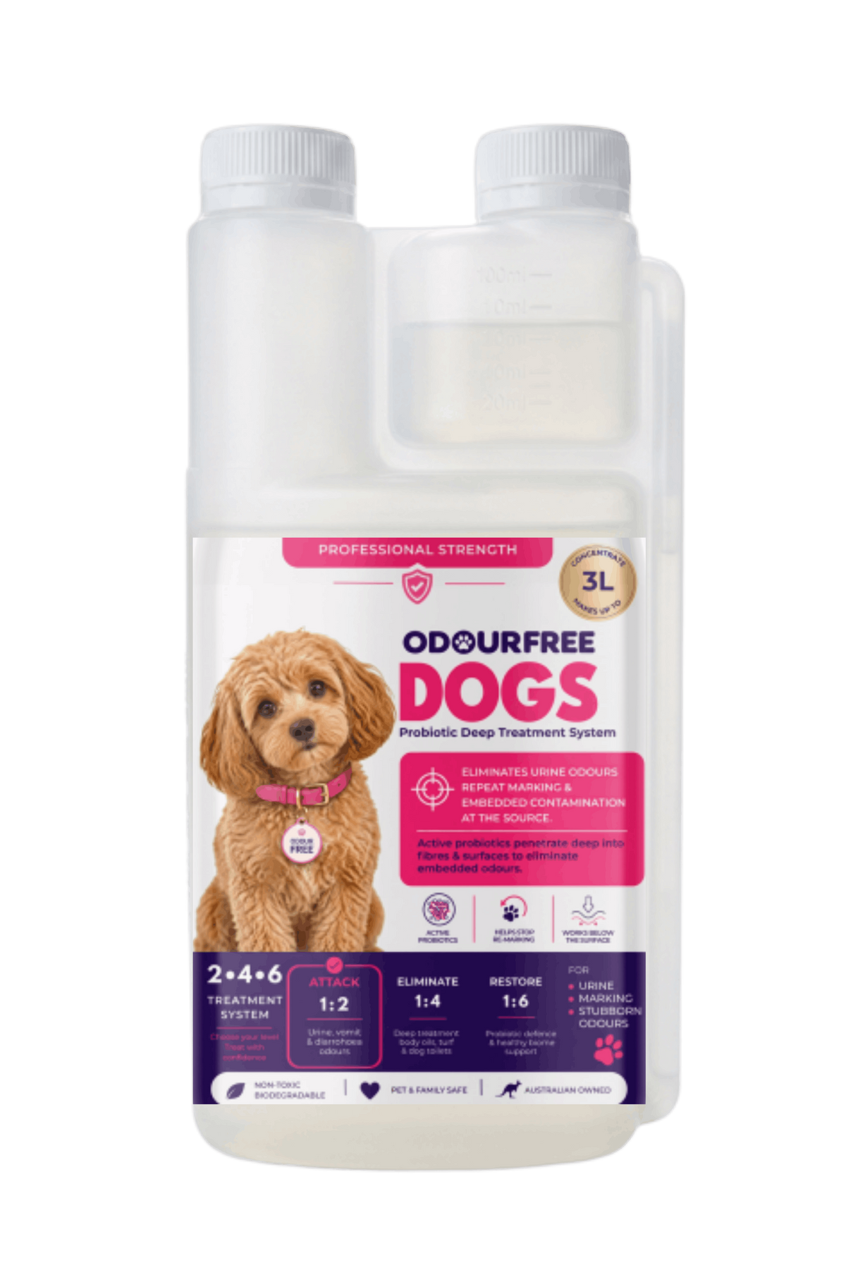 OdourFree DOGS  Probiotic Urine & Odour Remover (1L Concentrate)